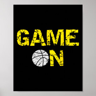 Poster Jogo No Basquete; Blue Black Yellow Dourada Team C