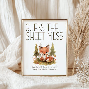 Poster Jogo para Chá de Bebê Little Fox Sweet Mess