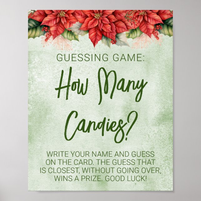 Poster Jogo para Chá de Bebê Neutro com Poinsettia de Nat (Frente)