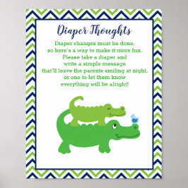 Poster Jogo Pensamentos da Fralda do Chá de fraldas de Al