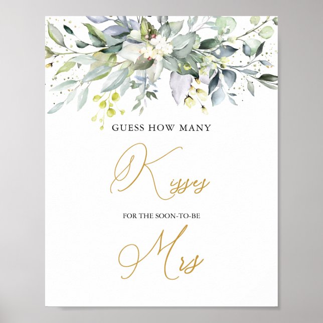 Poster Jogo Quantos Beijos Folhagem Eucalipto Po (Frente)