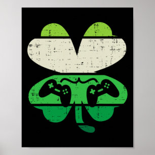 Poster Jogo Shamrock Retro Dia de São Patrício Boys Girl