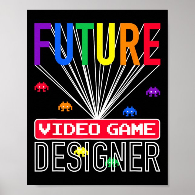Poster Jogo Vídeo Camisa Futuro Jogo Crianças Designer (Frente)