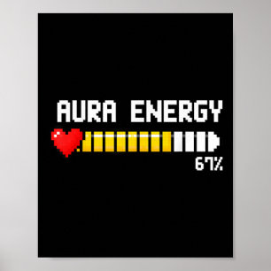 Poster Jogos 67 Aura Energia 67 Porcento Meme Gamer Retro