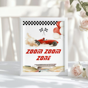 Poster Jogos de aniversário da zona de zoom vermelho do c