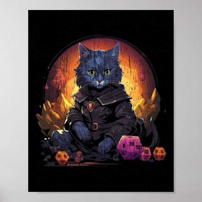 Poster Jogos De Rpg De Interpretação De Papel D20 Mesa Jo (Frente)