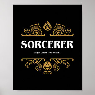 Poster Jogos de RPG Tabletop Classe do Sorcerer