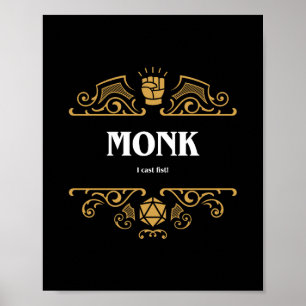 Poster Jogos de Tabletop RPG de classe monk