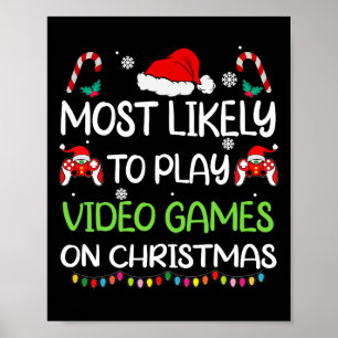 Poster Jogos de Vídeo de Natal Família Gamer Mais Prováve