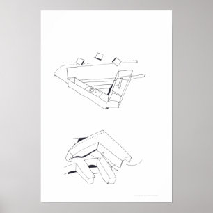 Pôster Jogos do Edifício com Cubos Monogramas VF Desenho 