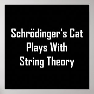 Pôster Jogos do gato de Schrodinger com teoria da corda
