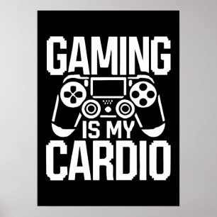 Poster Jogos é meu Cardio - Engraçado Humor de Jogador