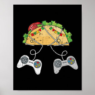 Poster Jogos e Tacos Cinco de Mayo Vídeo game mexicano