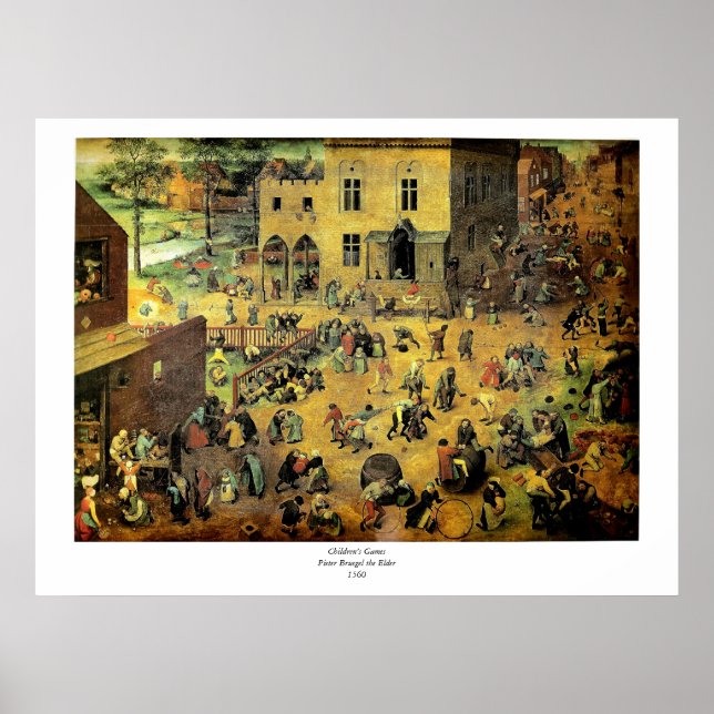 Poster Jogos Infantis de Pieter Bruegel - 1560 (Frente)