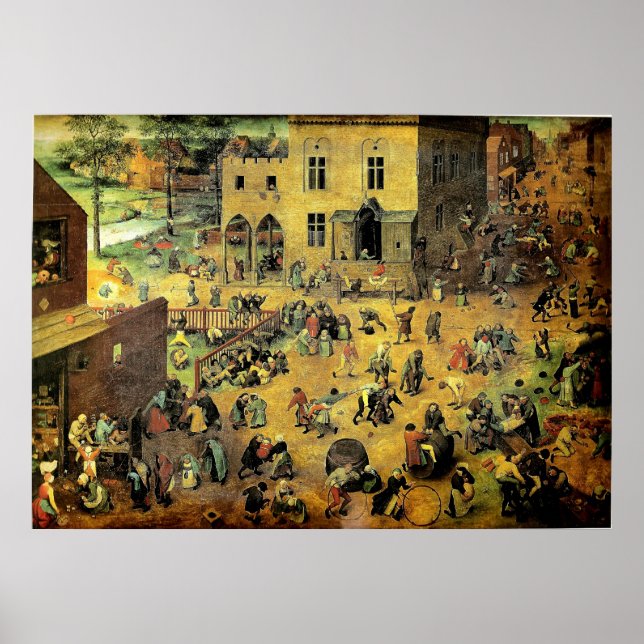 Pôster Jogos Infantis de Pieter Bruegel - 1560 (Frente)