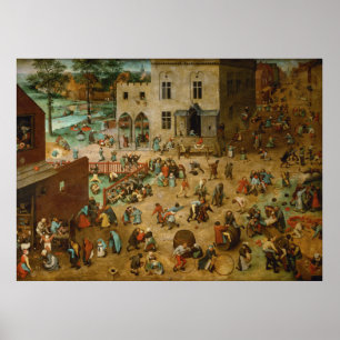 Pôster Jogos Infantis de Pieter Bruegel, o Velho