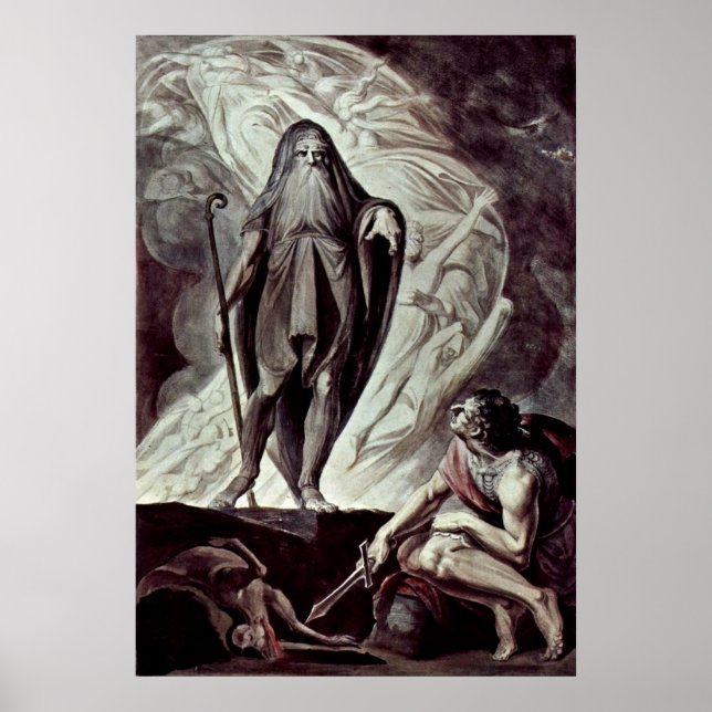 Pôster Johann Heinrich Fusel- Tiresias parece Ulisses (Frente)