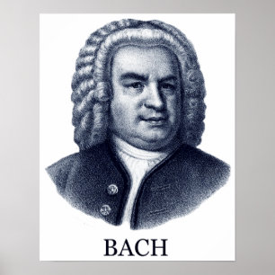 Poster Johann Sebastian Bach, azul