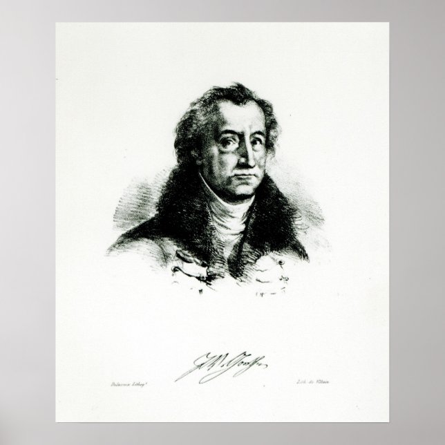 Pôster Johann Wolfgang Goethe com a gravação Delacroix (Frente)