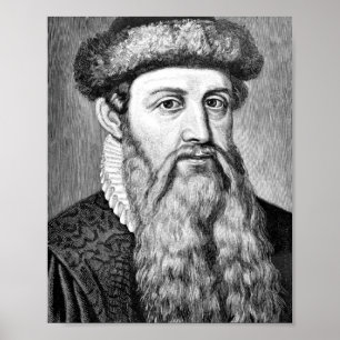 Poster Johannes Gutenberg Portrait