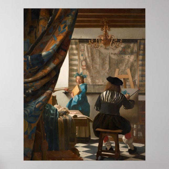 Poster Johannes Vermeer - A Arte Da Pintura (Frente)