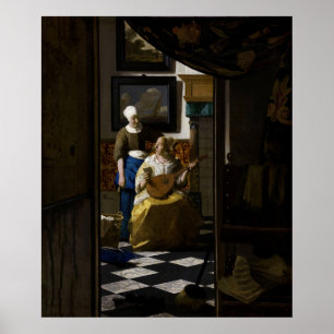 Poster Johannes Vermeer - A Carta de Amor
