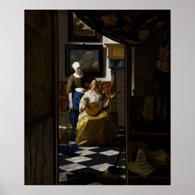 Poster Johannes Vermeer - A Carta de Amor (Frente)