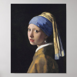 Poster Johannes Vermeer - A Garota Com Um Raio De Pérola