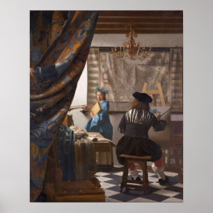 Pôster Johannes Vermeer, alegoria da arte de PaintingJ