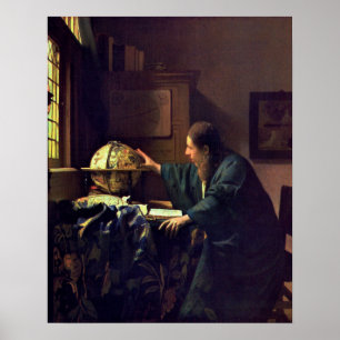Pôster Johannes Vermeer, astrónomo
