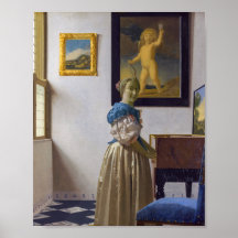 Johannes Vermeer - Dama de pé em uma Virgínia