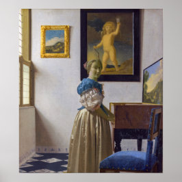 Poster Johannes Vermeer - Dama de pé em uma Virgínia