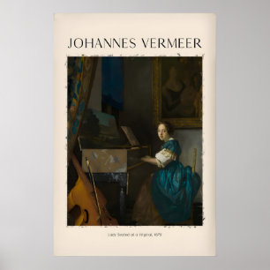 Poster Johannes Vermeer Dama Sentada ao Virginal670