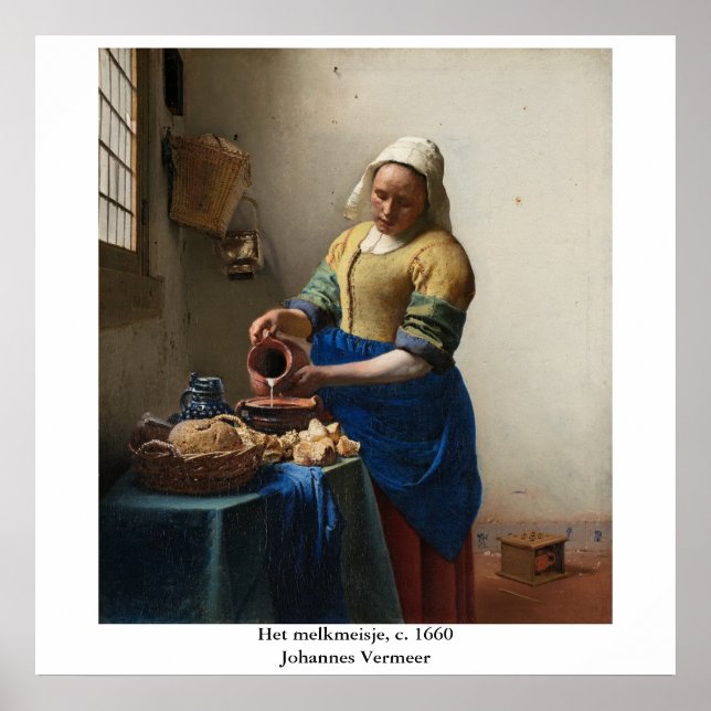 Pôster Johannes Vermeer é a Milkmaid (Frente)