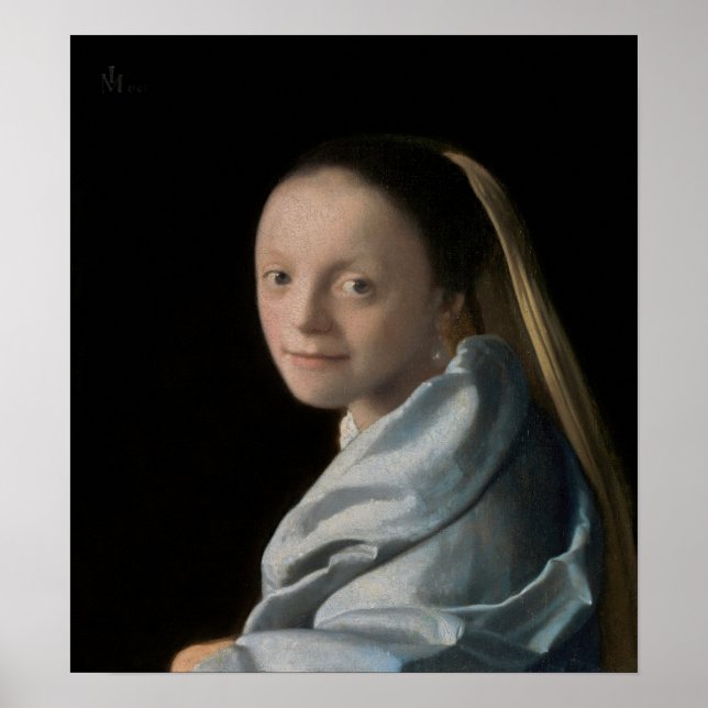 Poster Johannes Vermeer - Estudo de uma Jovem Mulher (Frente)