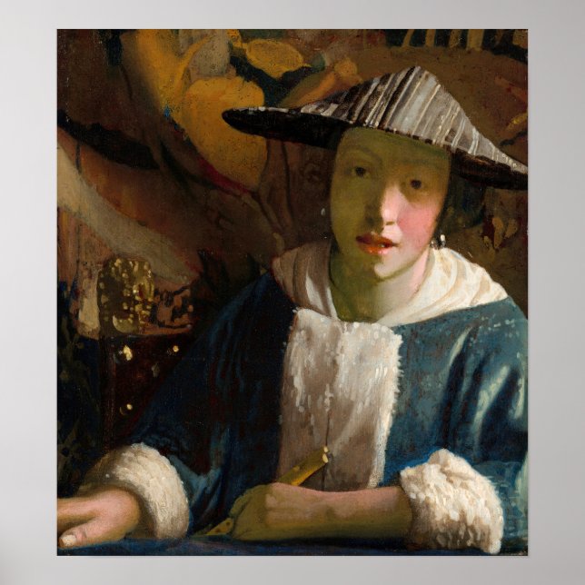 Poster Johannes Vermeer - Garota com flauta (Frente)