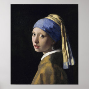 Pôster Johannes Vermeer - Garota com um brinco de pérola