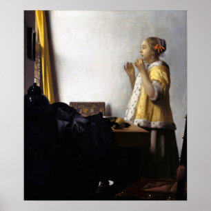 Poster Johannes Vermeer - Jovem Mulher com Colar Pérola