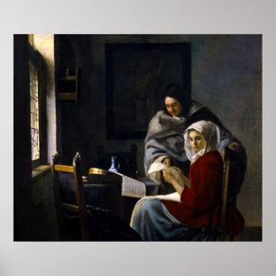 Poster Johannes Vermeer - Menina Interrompida em Sua Músi