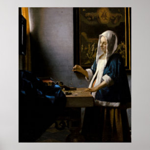 Poster Johannes Vermeer - Mulher com uma Balança
