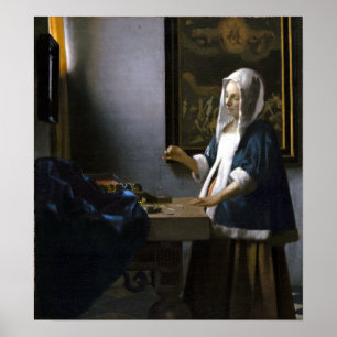 Poster Johannes Vermeer Mulher Equilibra