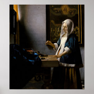 Poster Johannes Vermeer - Mulher Equilibrando