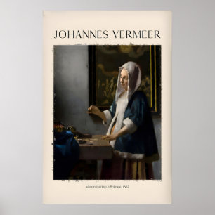 Poster Johannes Vermeer Mulher segurando uma Balança662 H
