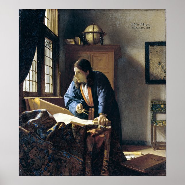Poster Johannes Vermeer O Geógrafo (Frente)