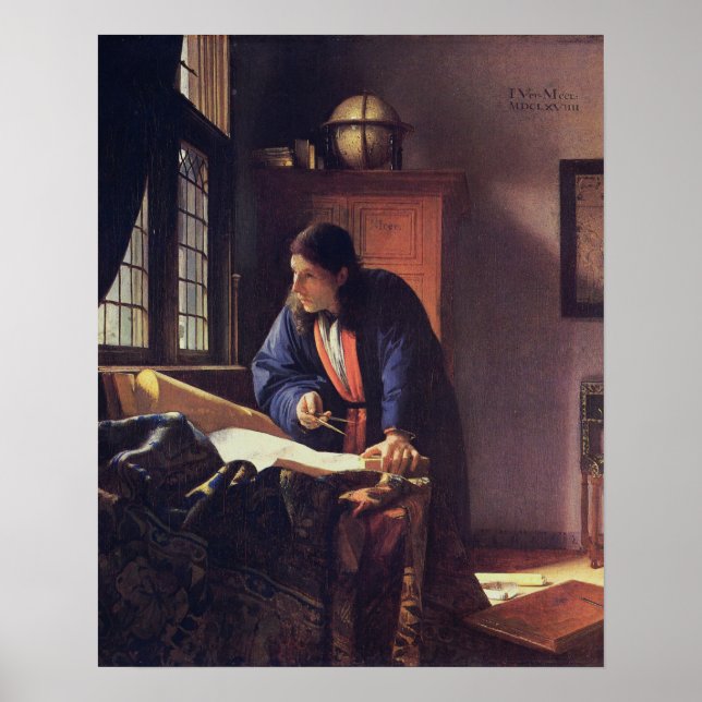 Pôster Johannes Vermeer, O Geógrafo (Frente)