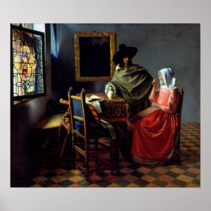 Poster Johannes Vermeer - O Vidro do Vinho