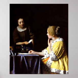 Poster Johannes Vermeer - Patroa e Criada
