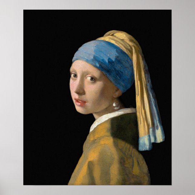 Poster Johannes Vermeer - Rapariga com um Ouriço de Pérol (Frente)