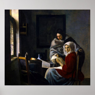 Poster Johannes Vermeer - Rapariga Interrompida em Sua Mú