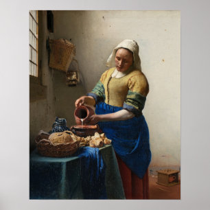 Pôster Johannes Vermeer, The Milkmaid